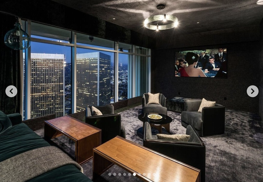 The lush screening room at Rihanna's Century City penthouse, published in March 2024 | Source: instagram/robbreportrealestate