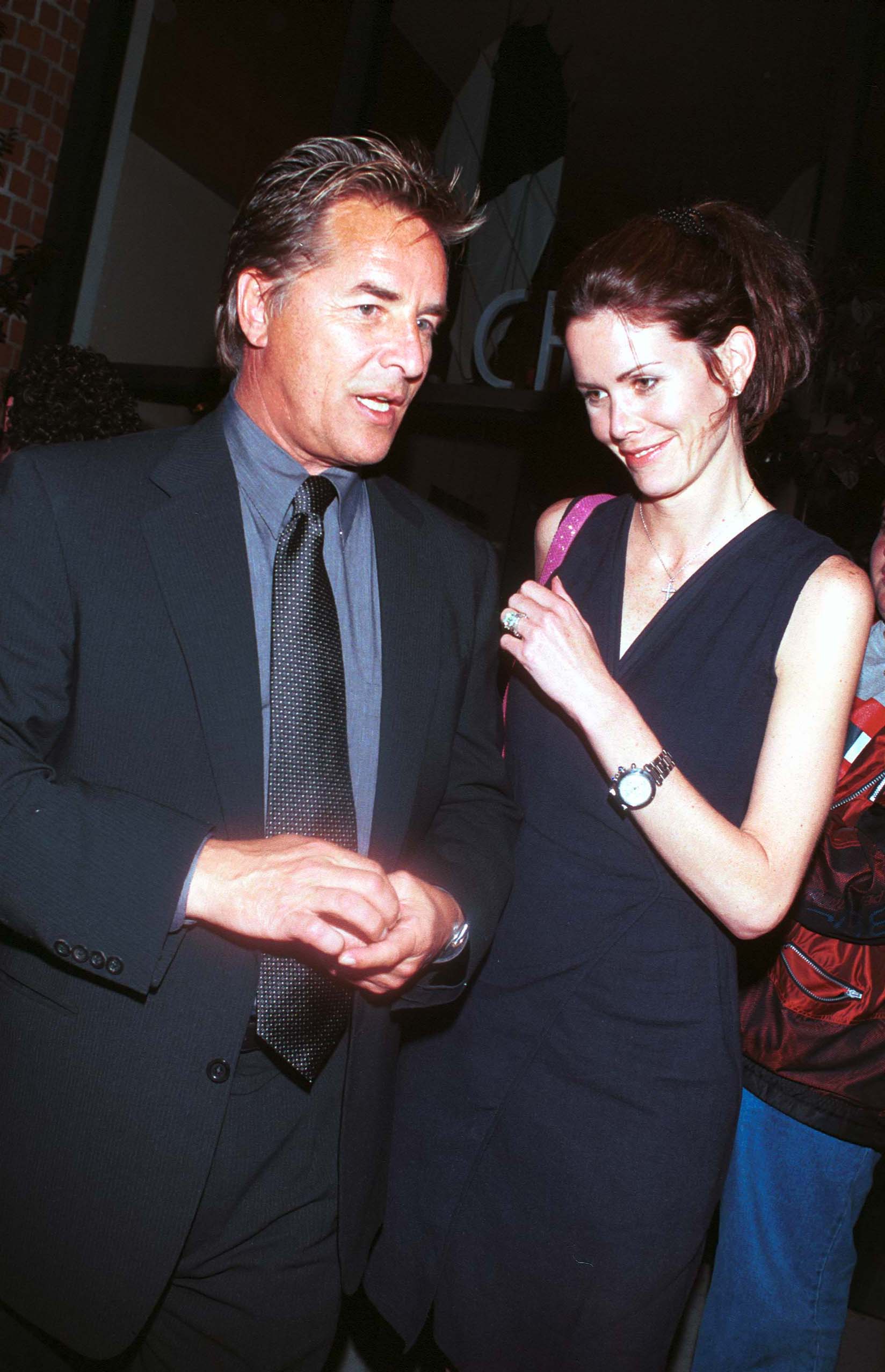 Don Johnson and his wife Kelley Phleger leave Mr. Chow's Restaurant on May 15, 1999, in Los Angeles, California | Source: Getty Images