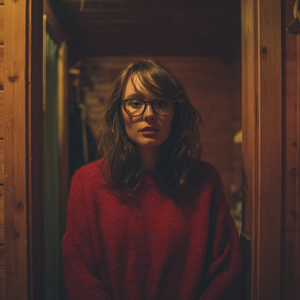 A woman standing in a bathroom | Source: Midjourney