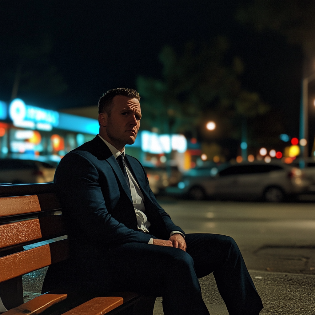 A man sitting on a bench | Source: Midjourney