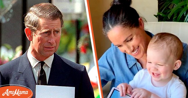 Portrait of Prince Charles at an event. [Left] | Meghan Markle in a photo with her baby smiling. [Right] | Photo: Getty Images