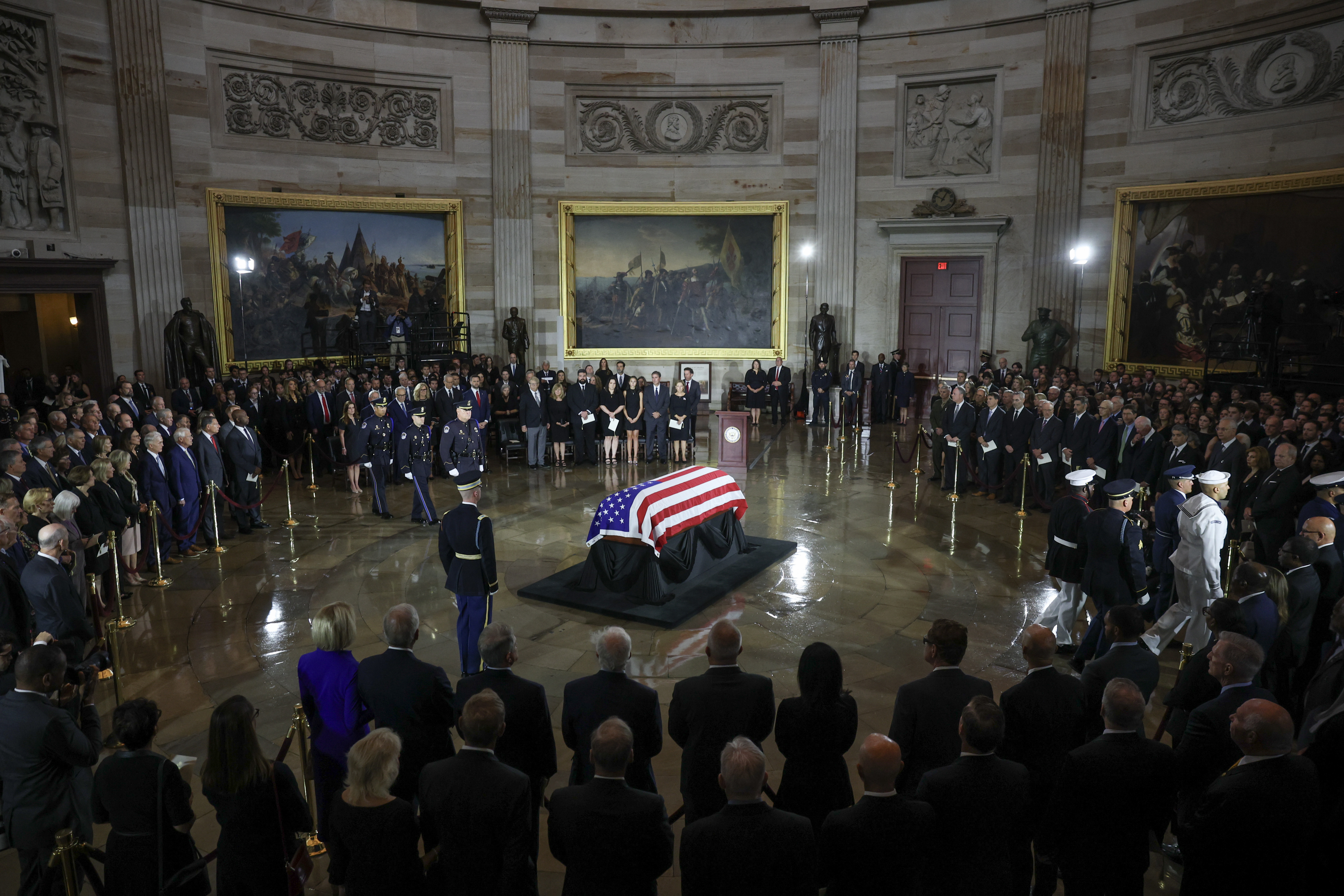 Graham received a rare Capitol Rotunda tribute before his funeral at Washington National Cathedral. The ceremony marked the first stage of a farewell that would later continue in South Carolina. | Source: Getty Images
