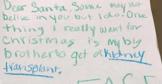 An anonymous little girl’s letter to Santa Clause.│Source: facebook.com/shelly.thomas.7