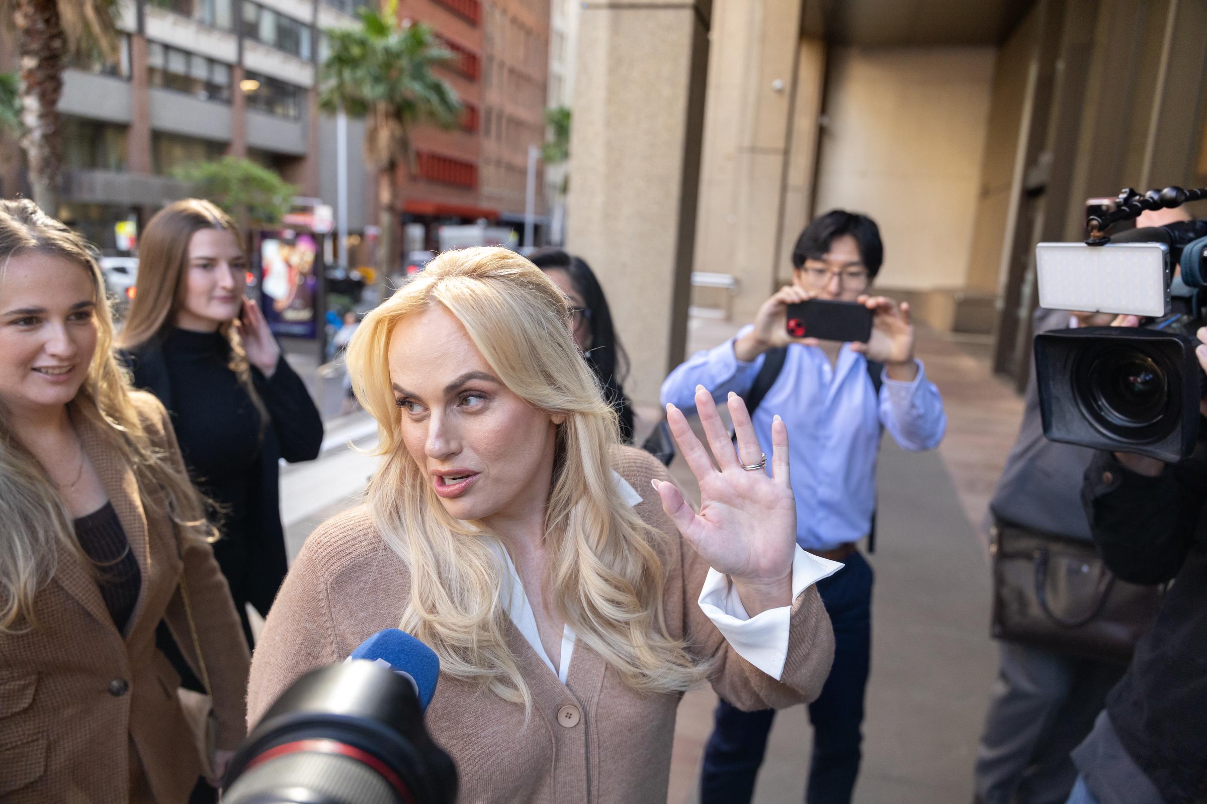 Rebel Wilson arrives at the Federal Court in Sydney on Monday morning on April 20, 2026 | Source: Getty Images
