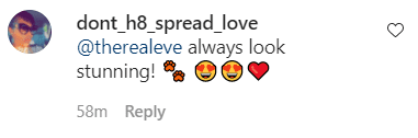 A screenshot of a fan's comment on Instagram about Eve and her husband's stunning appearance on the red carpet. | Photo: Instagram/mrgumball3000