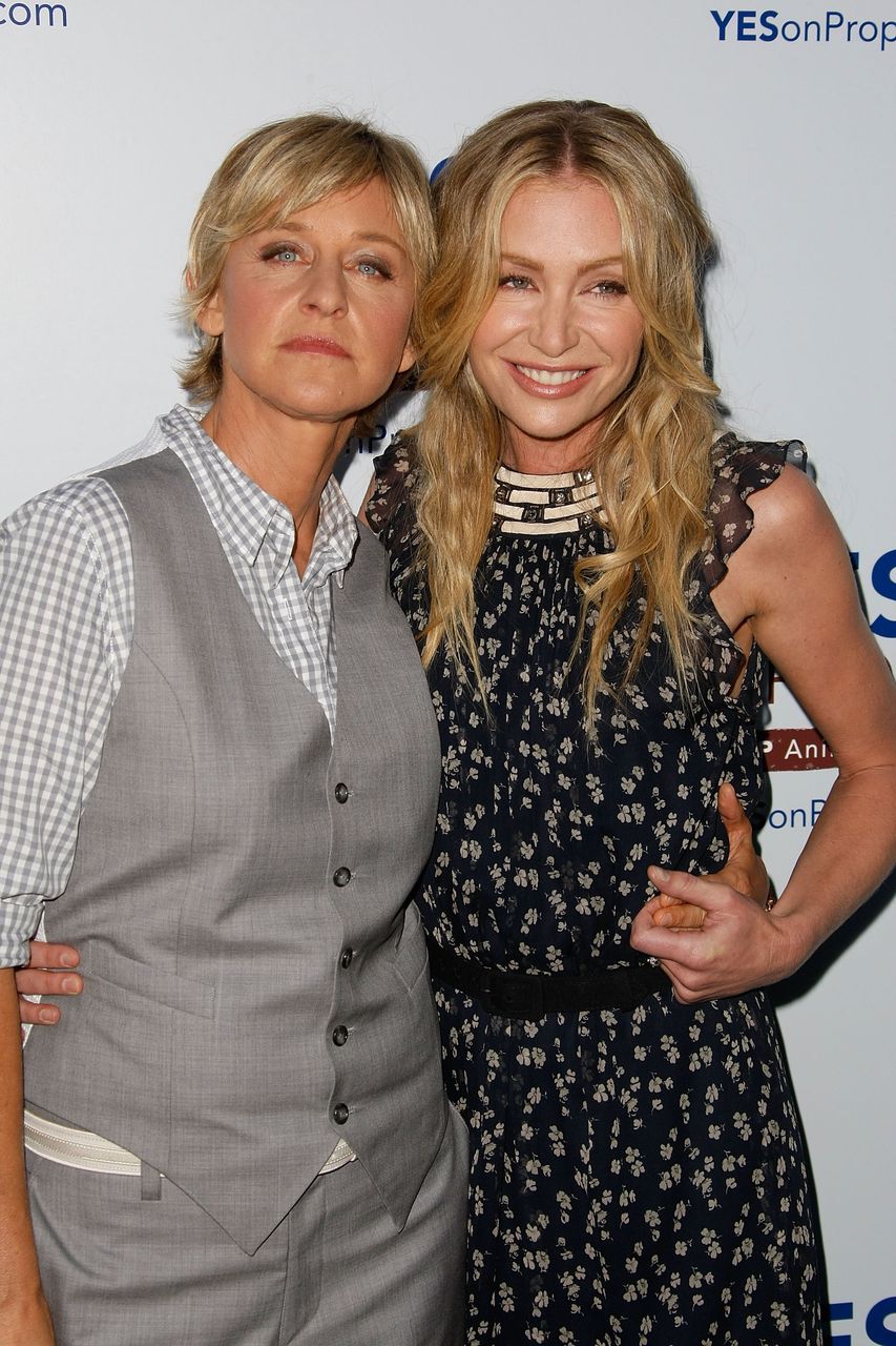 Ellen DeGeneres and Portia De Rossi during the Yes! on Prop 2 Party at a private residence on September 28, 2008 in Los Angeles, California. | Source: Getty Images