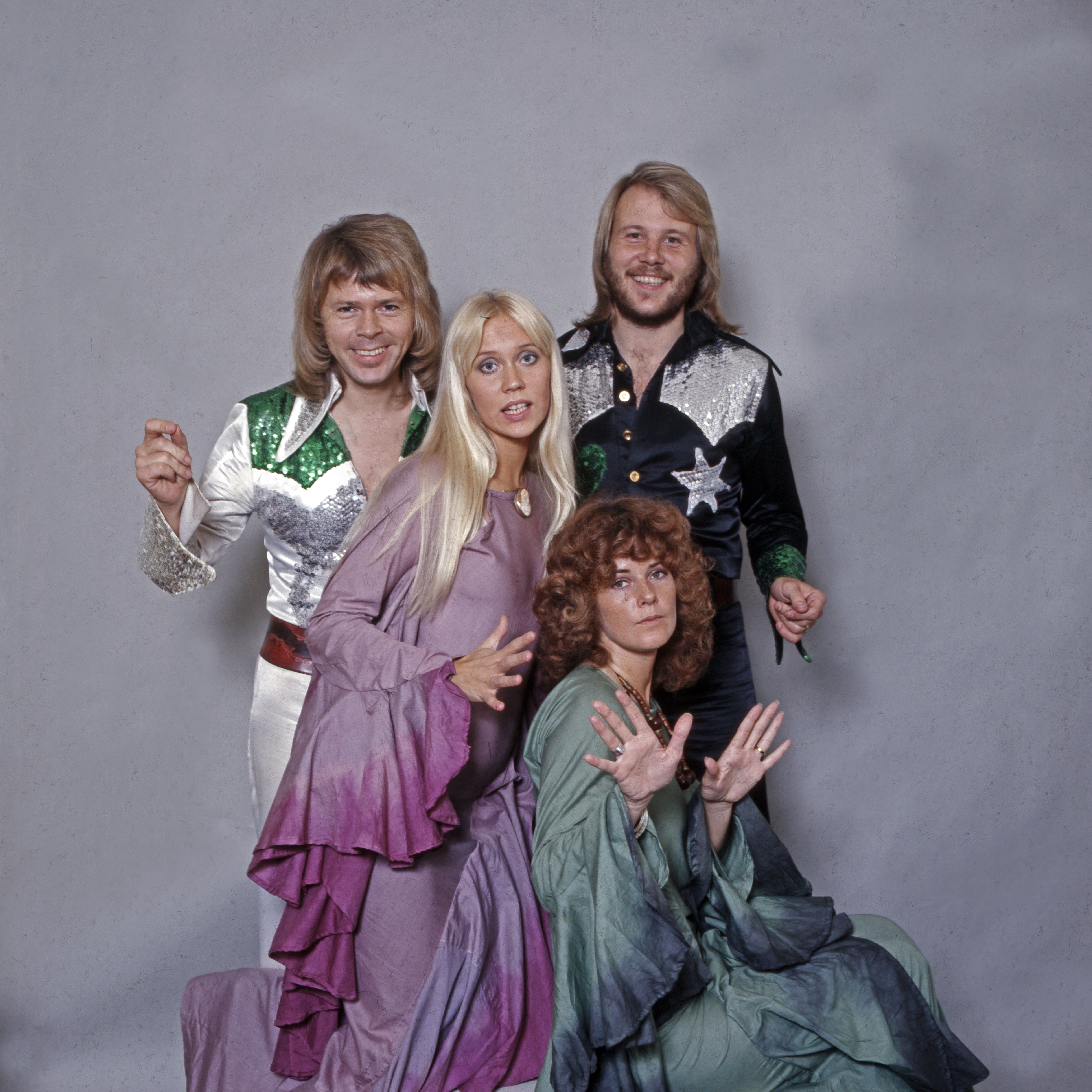 The Swedish pop group ABBA at a studio recording in Germany in the 1970s. | Source: Getty Images