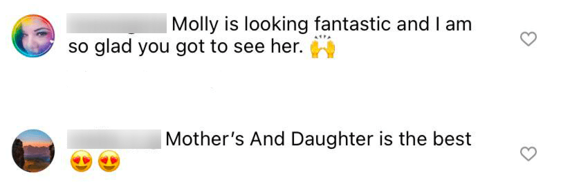 Fans comment on Amy Roloff’s Instagram post that featured rare photos of her daughter Molly Roloff on July 25, 2021 | Photo: Instagram/amyjroloff