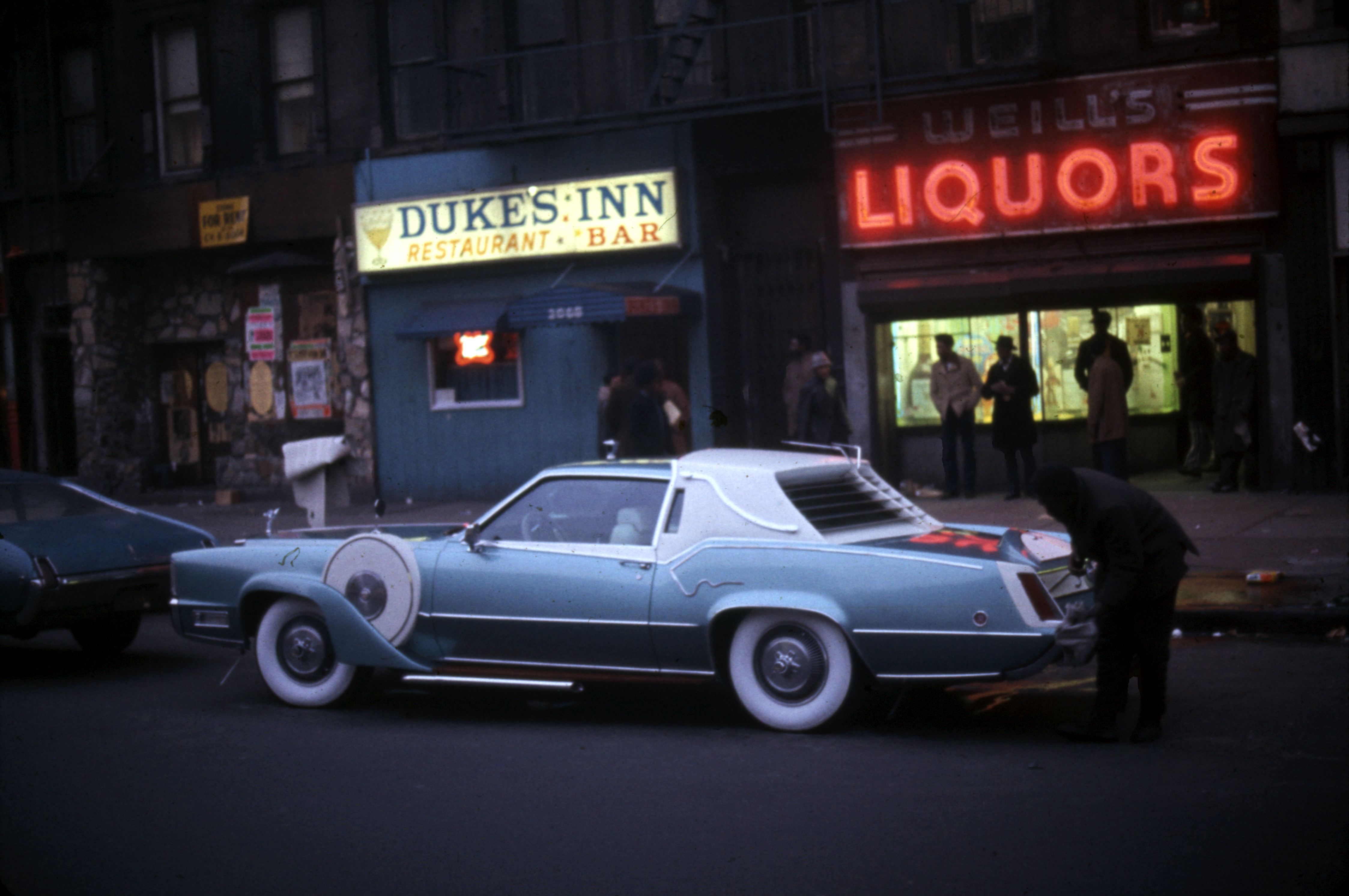 A view of a heavily customized 1973 Cadillac Eldorado parked on a street in Harlem in the 1970s. | Source: Getty Images