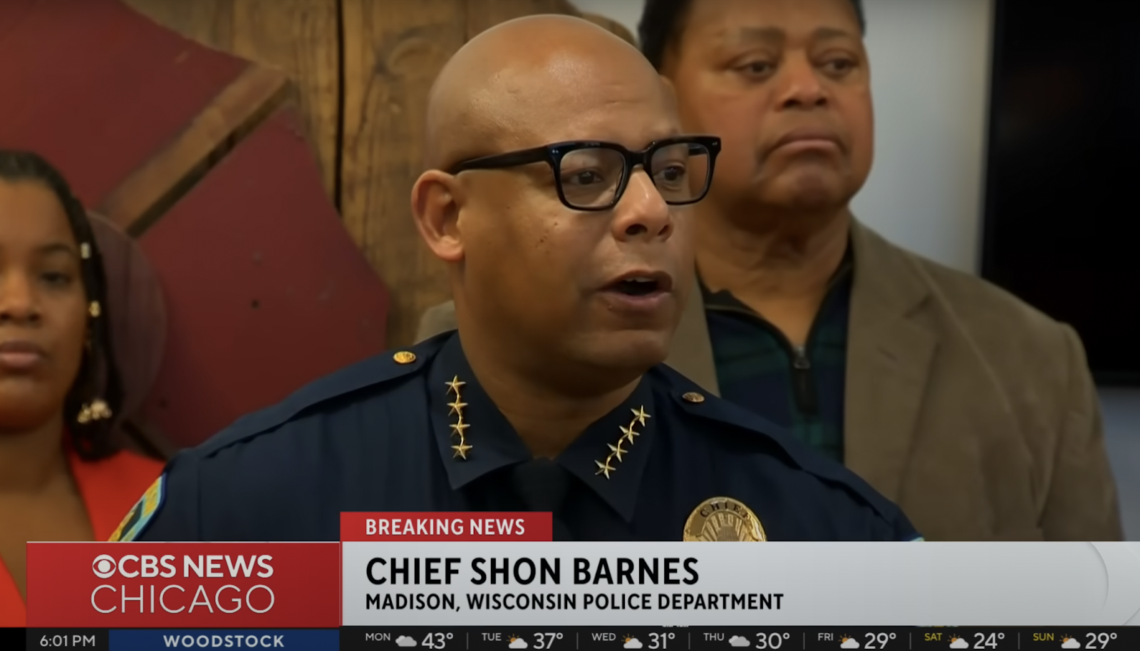 Chief Shon Barnes addressing the public following the Abundant Life Christian School shooting. | Source: YouTube/ CBS Chicago