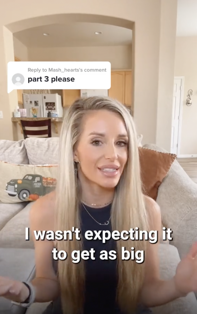 Casey Costa explaining her initial intentions when she first uploaded her videos | Source: tiktok/four.nine