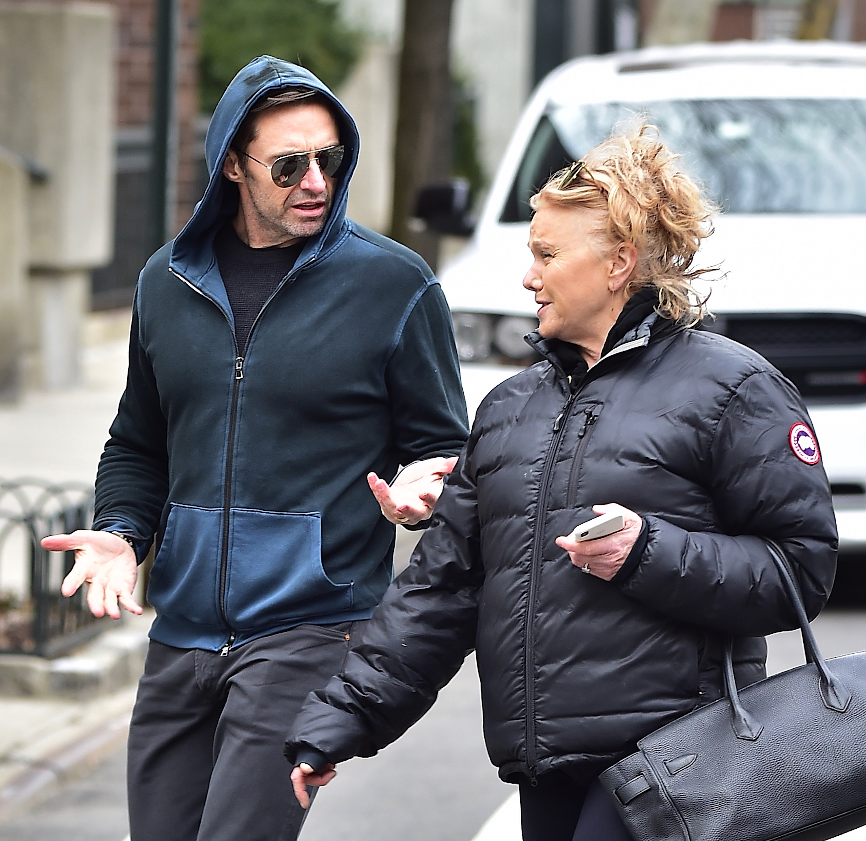 Hugh Jackman and Deborra-Lee Furness photographed by paparazzi in New York City, 2018 | Source: Getty Images