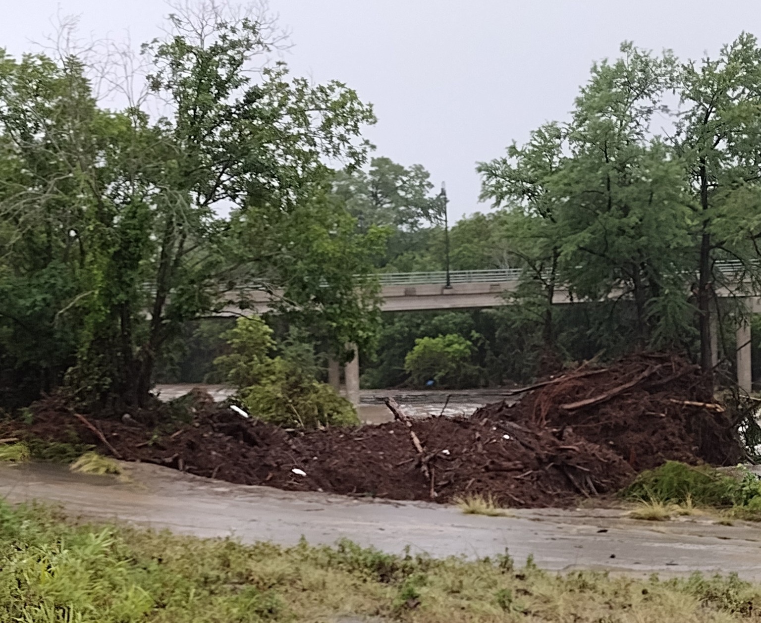 Debris deposited by flood waters in Kerr County, Texas, from a Facebook post dated July 5, 2025. | Source: facebook.com/jennyandmason