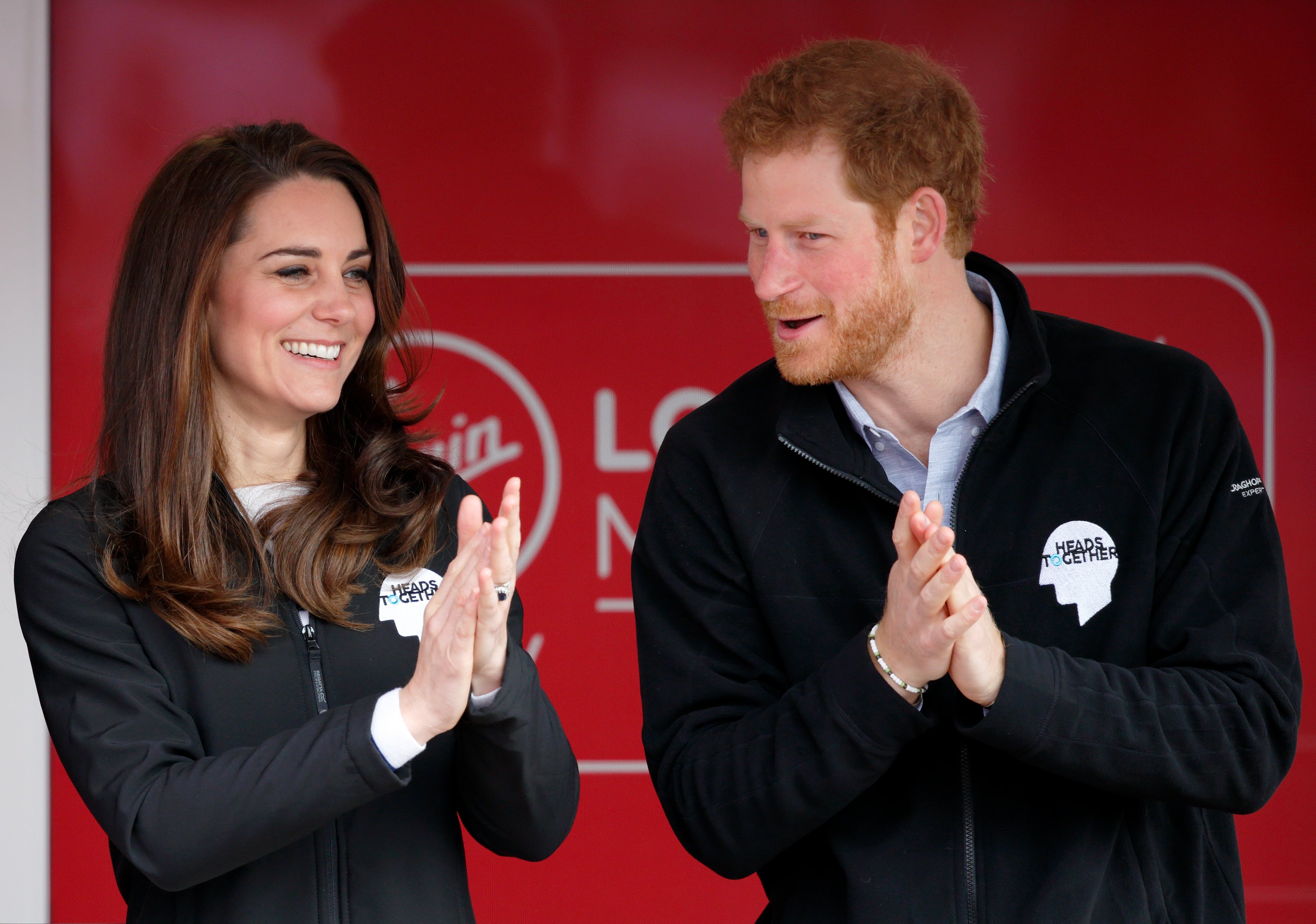 Prince Harry and Kate Middleton during the start of the 2017 Virgin Money London Marathon on April 23, 2017 in London, England. / Source: Getty Images
