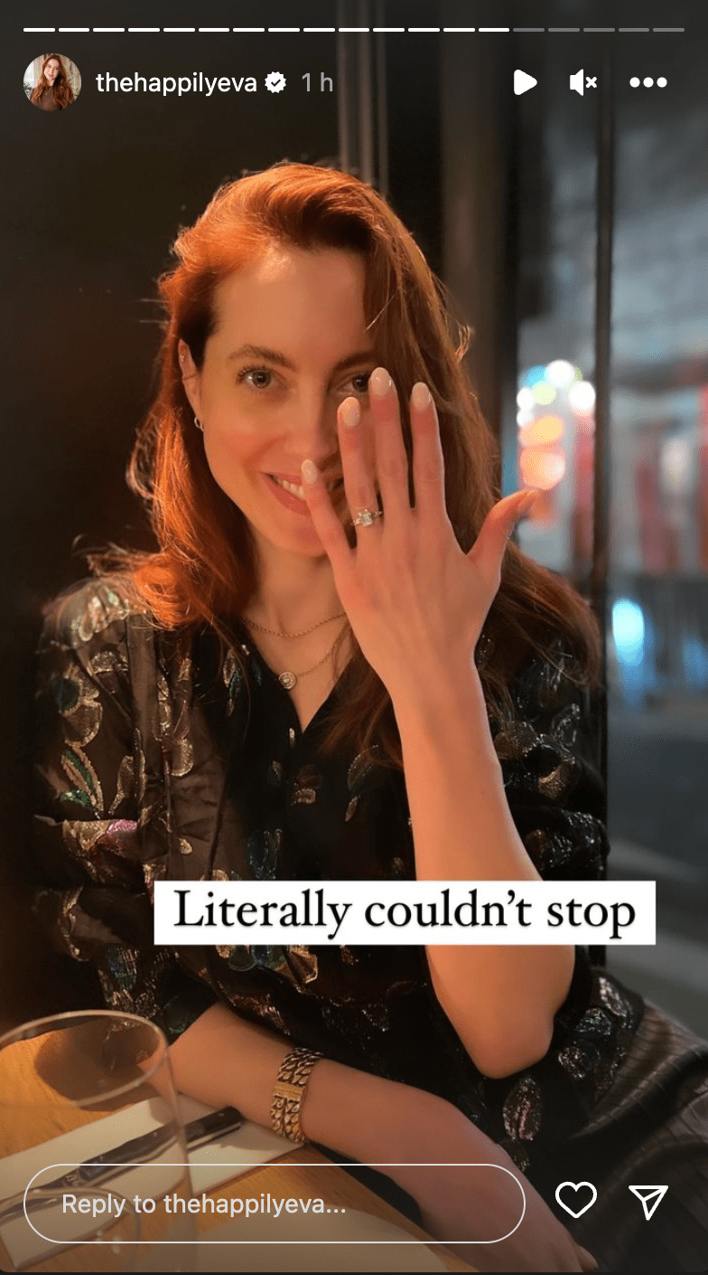 Eva Amurri's engagement pictures shared after Ian Hock proposed on February 20, 2023 | Source: Instagram Story/thehappilyeva