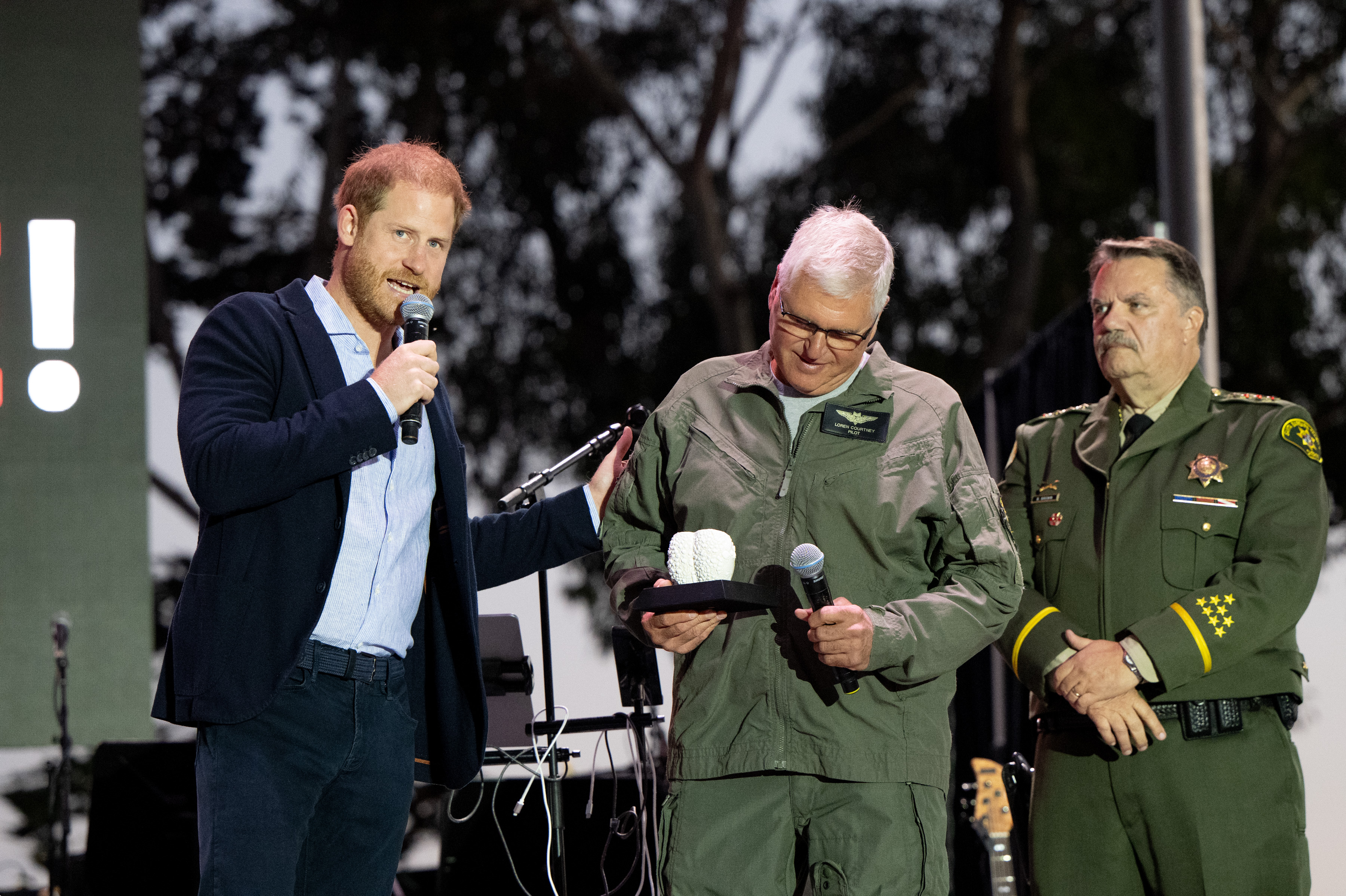 Prince Harry with First Responders during the One805 Live Fall Concert benefiting First Responders on September 20, 2024, in Carpinteria, California | Source: Getty Images