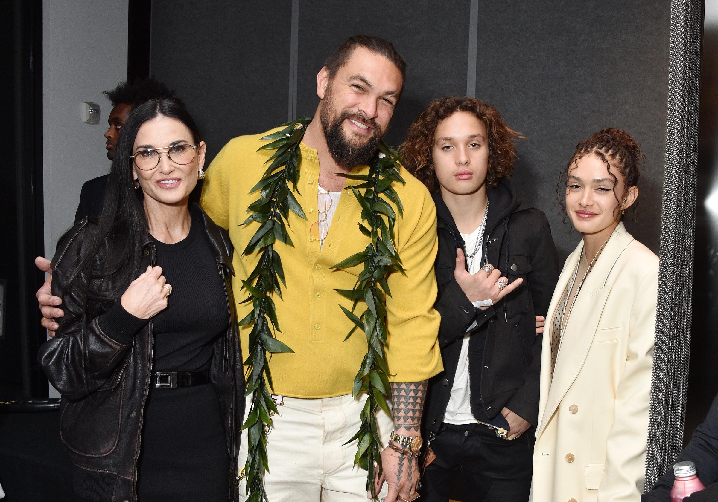 Demi Moore, Jason Momoa, Nakoa-Wolf Momoa, and Lola Iolani Momoa at the "Common Ground" Los Angeles Special Screening on January 11, 2024, in Beverly Hills, California | Source: Getty Images