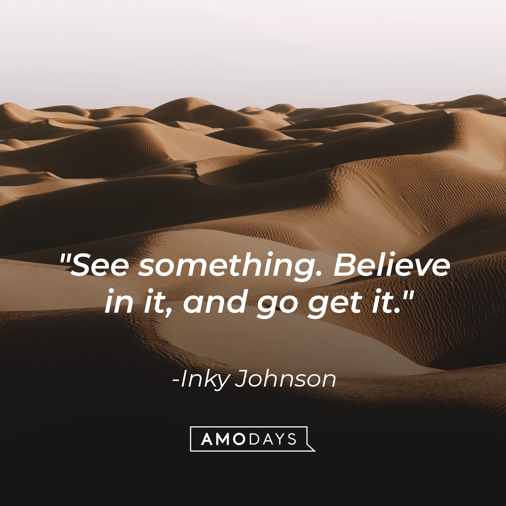Inky Johnson's quote: "See something. Believe in it, and go get it." | Image: AmoDays
