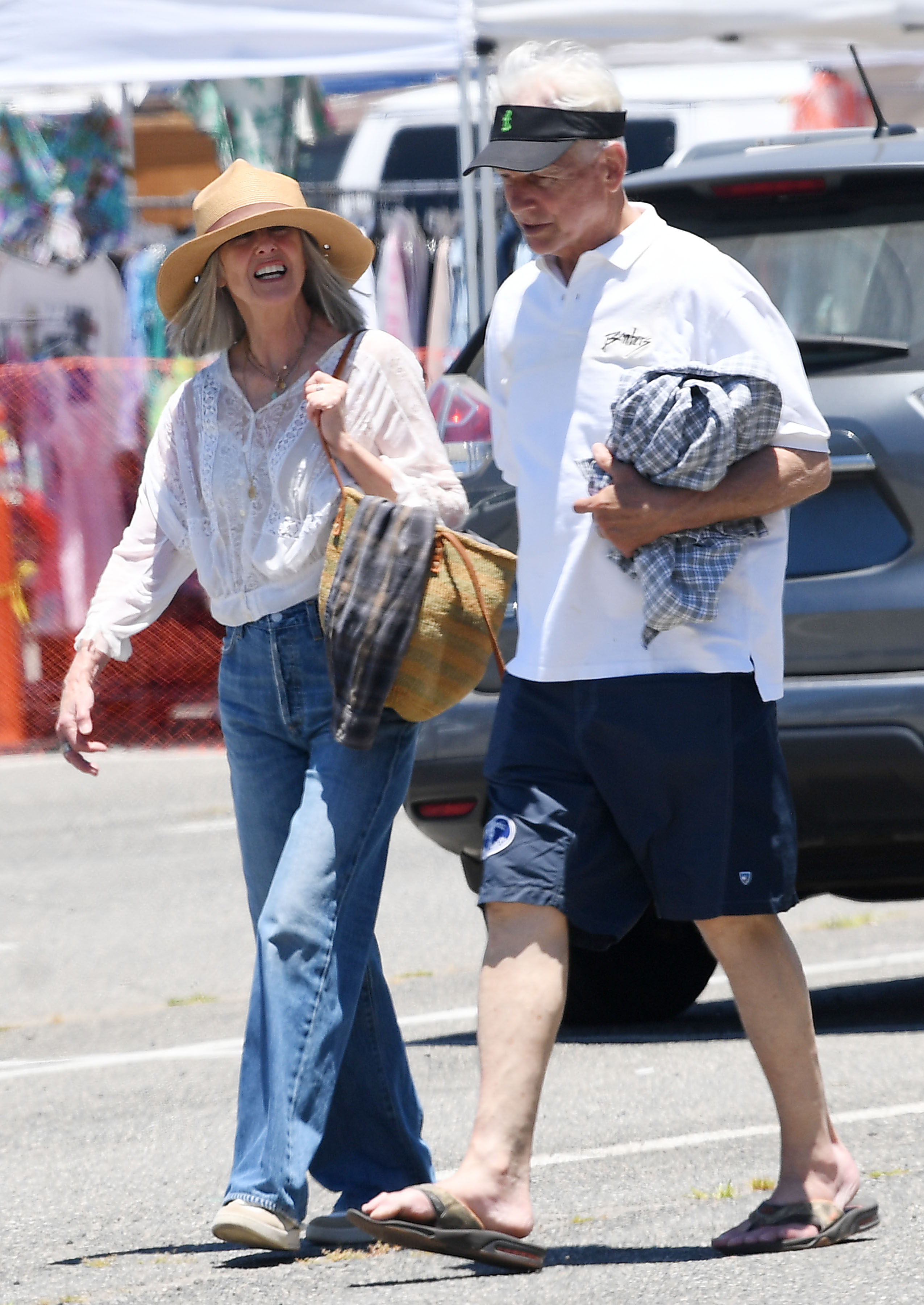 Pam Dawber and Mark Harmon pictured on June 30, 2024, in Santa Monica, California. | Source: Getty Images