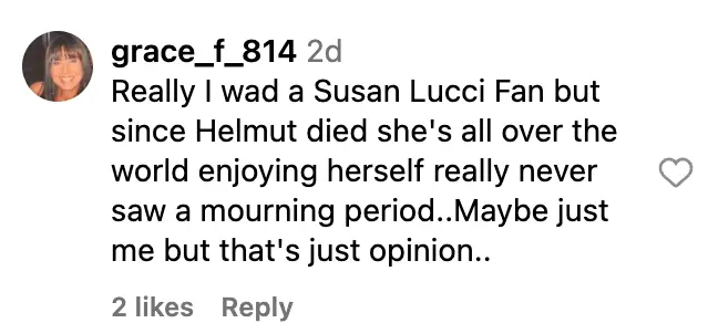 User comment about Susan Lucci, dated October 8, 2023 | Source: Instagram/therealsusanlucci
