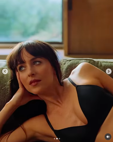 Dakota Johnson posing in a Calvin Klein bra for the fashion brand's new campaign, posted on March 9, 2026. | Source: Instagram/calvinklein