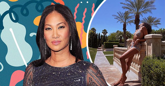 Kimora Lee Simmons Daughter Aoki Leans On A Pillar And Shows Her Long