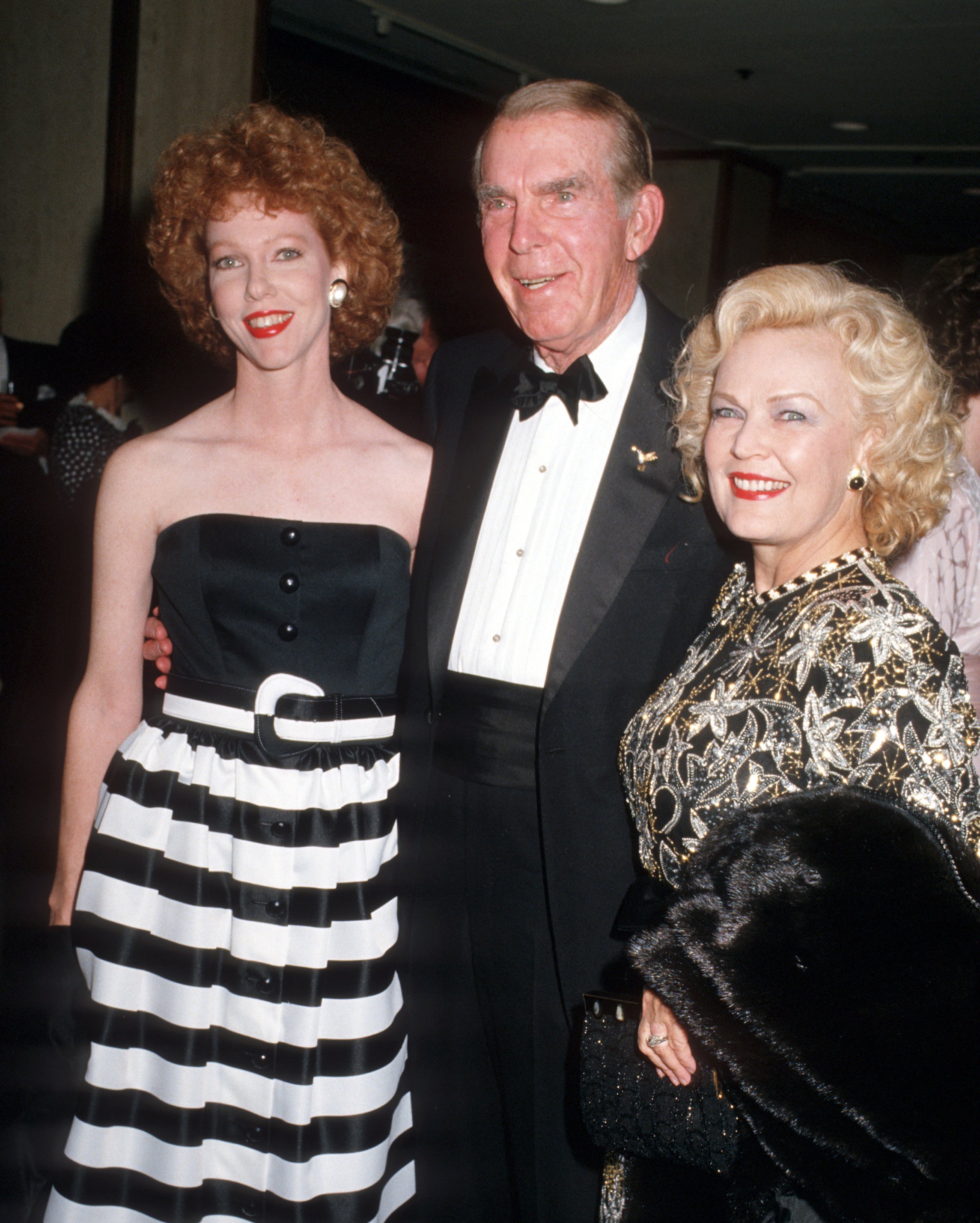 Fred MacMurray, June Haver, and Daughter during Heritage Museum Gala - February 21, 1987, at Century Plaza Hotel in Century City, California, United States. | Source: Getty Images