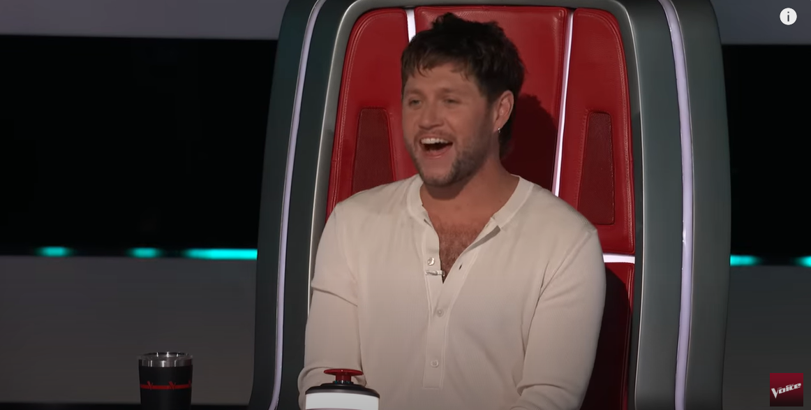 Coach Niall Horan "Yeehaws" during the DEK of Hearts performance on The Voice Season 28 premiere, from a post dated September 23, 2025 | Source: YouTube/The Voice