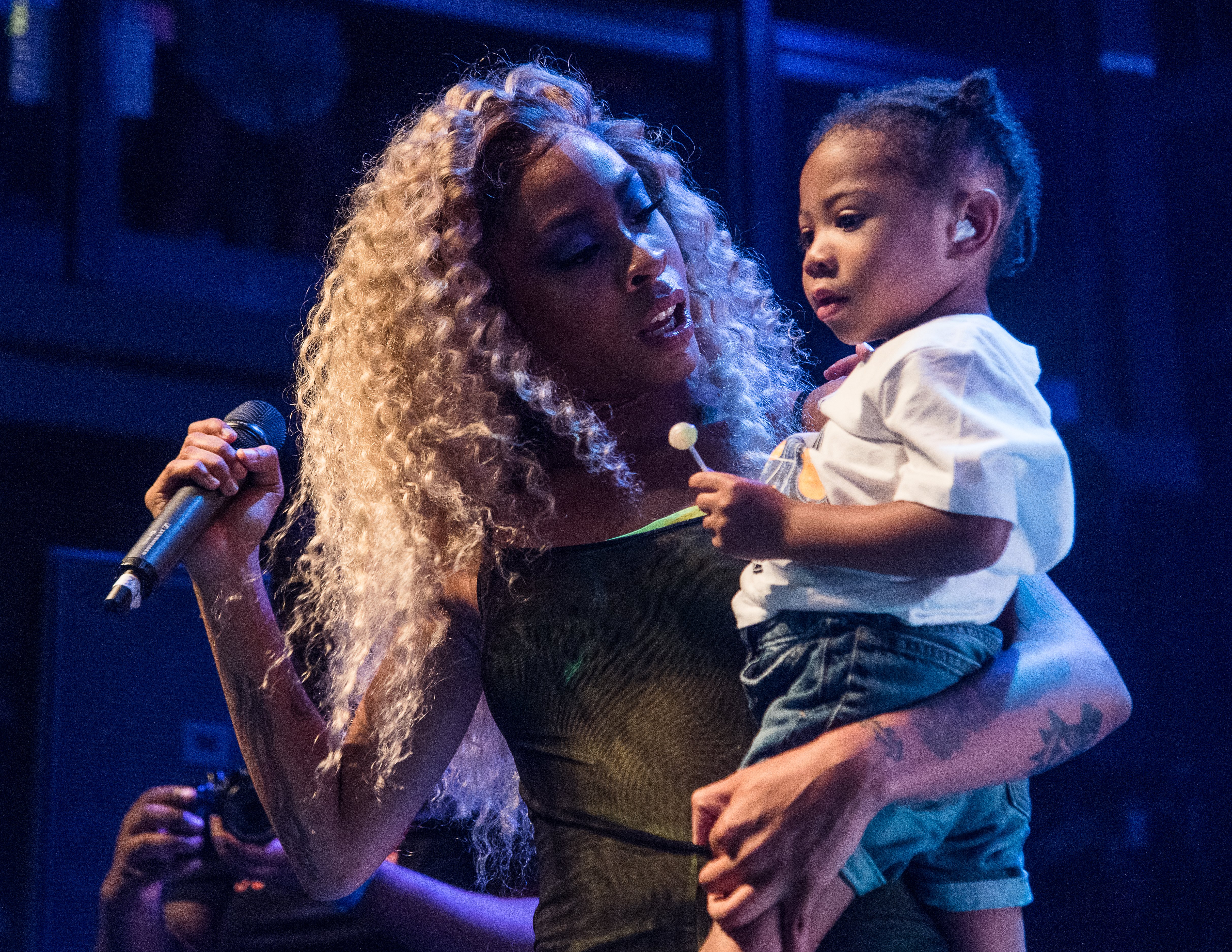 Rico Nasty on stage with her son at the Fillmore Silver Spring. in 2018. | Source: Getty Images