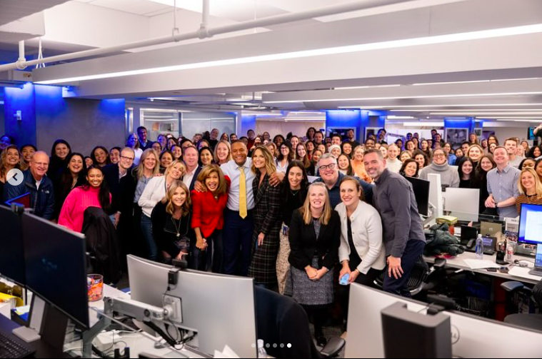 Craig Melvin celebrating with the "Today" team. | Source: Instagram/savannahguthrie