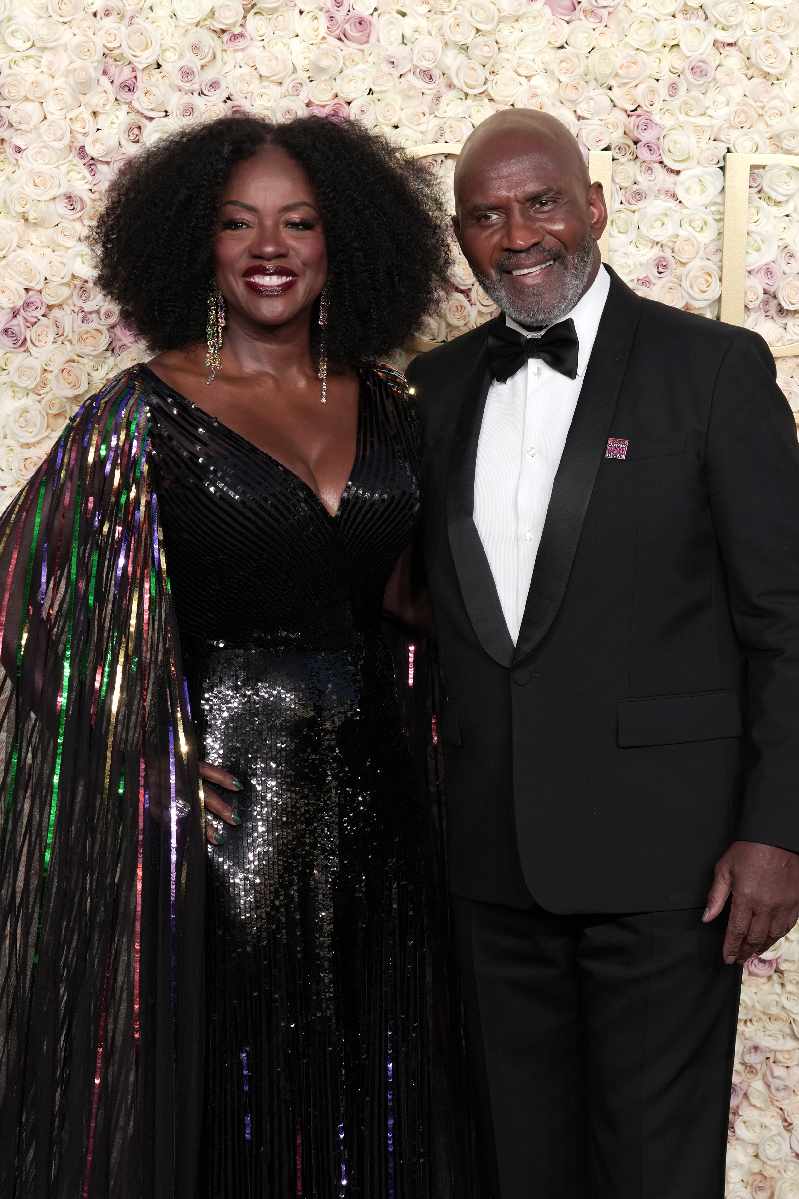 Viola Davis and Julius Tennon attend the 82nd Annual Golden Globe Awards at The Beverly Hilton on January 05, 2025. in Beverly Hills, California.