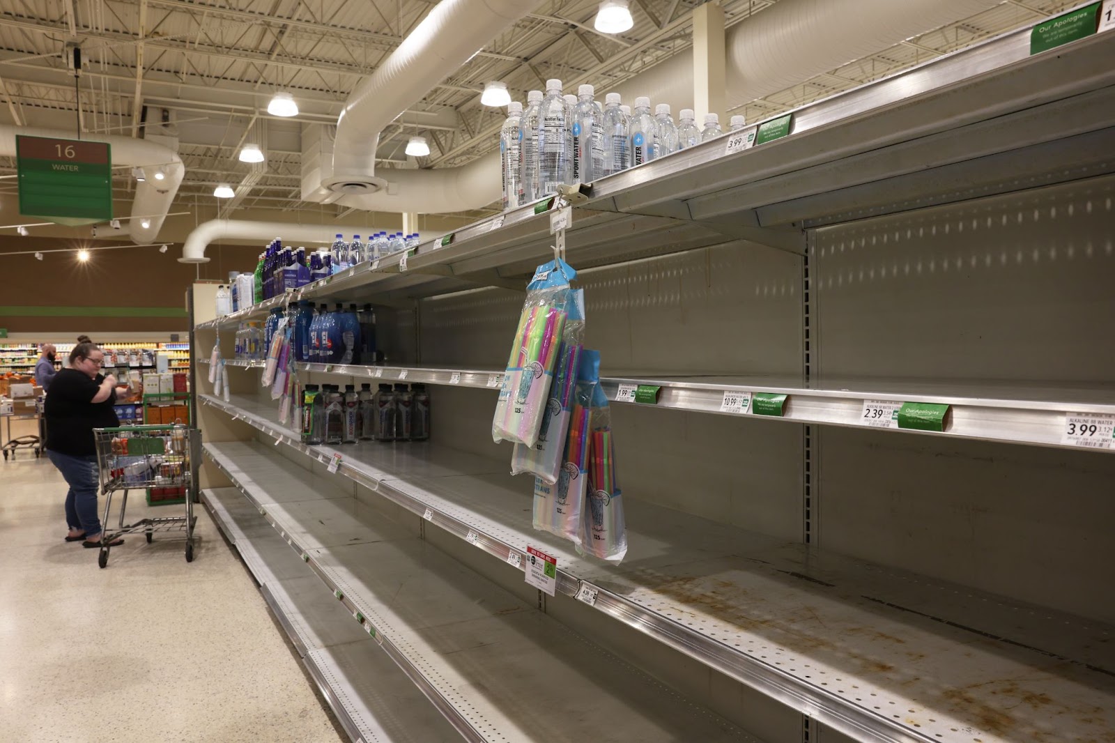 Empty shelves at a grocery store ahead of Hurricane Milton. | Source: Getty Images