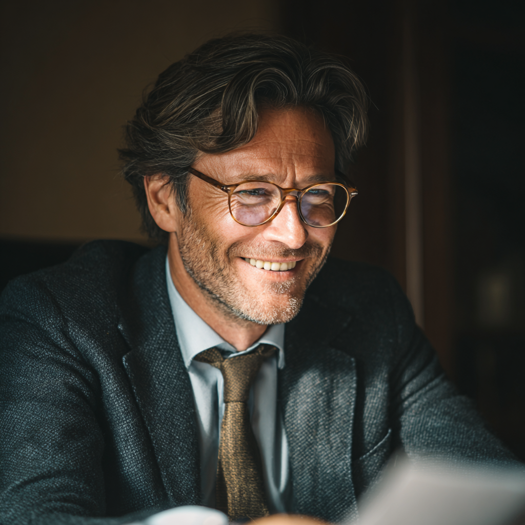 A smiling lawyer | Source: Midjourney