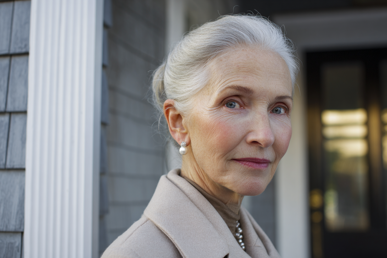 An older woman looking straight ahead | Source: Midjourney