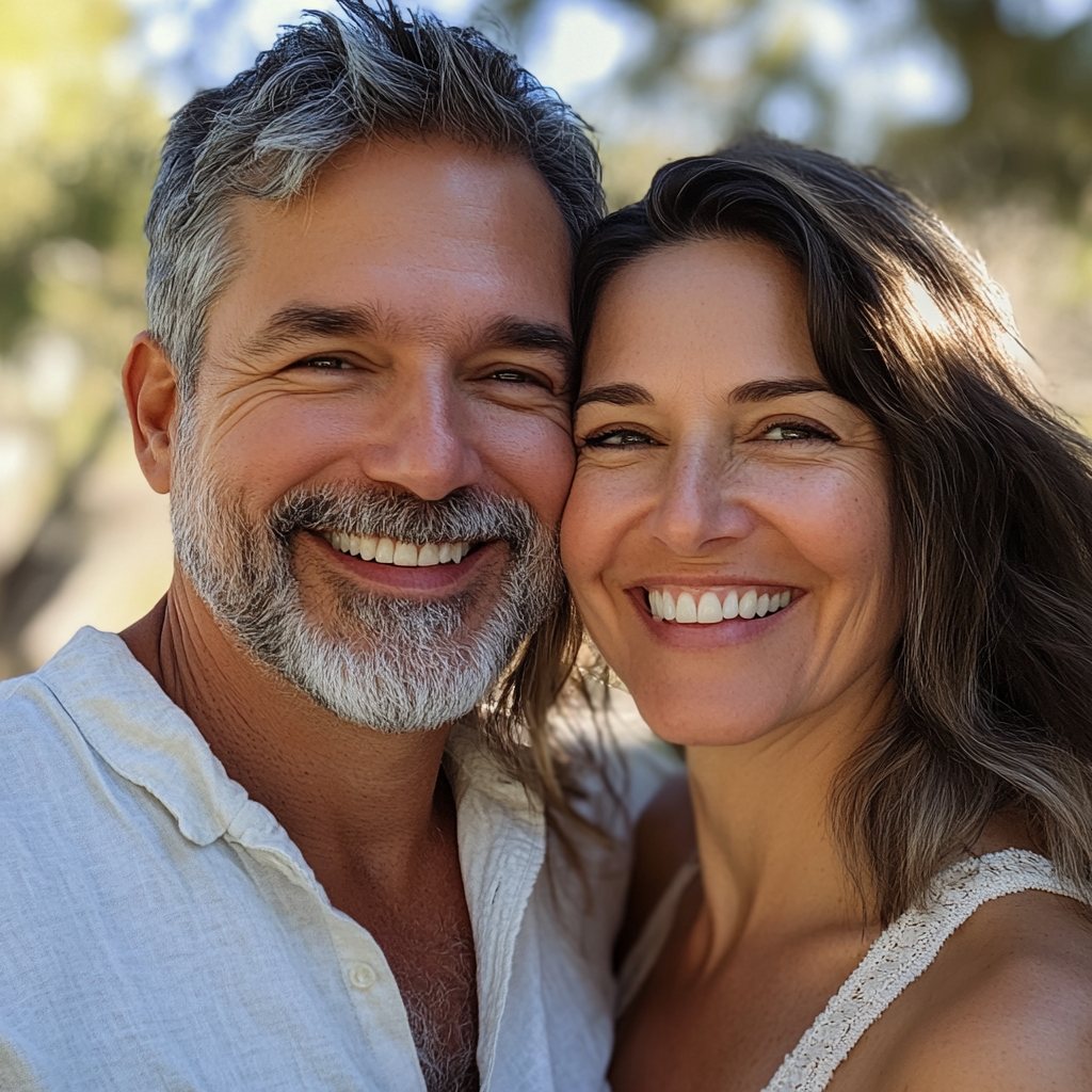 Um casal sorridente | Fonte: Midjourney