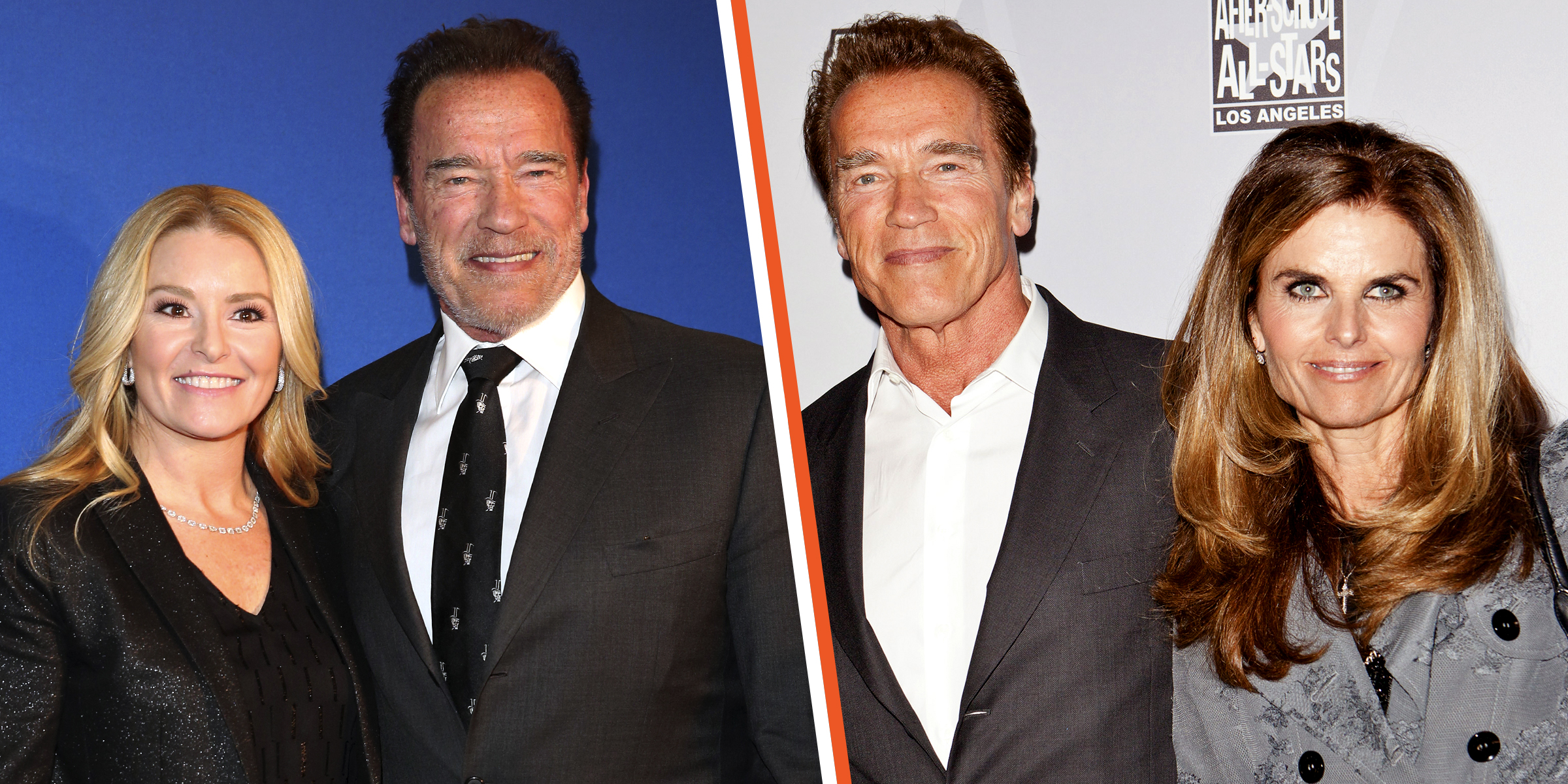 Arnold Schwarzenegger and Heather Milligan | Arnold Schwarzenegger and Maria Shriver | Source Getty Images