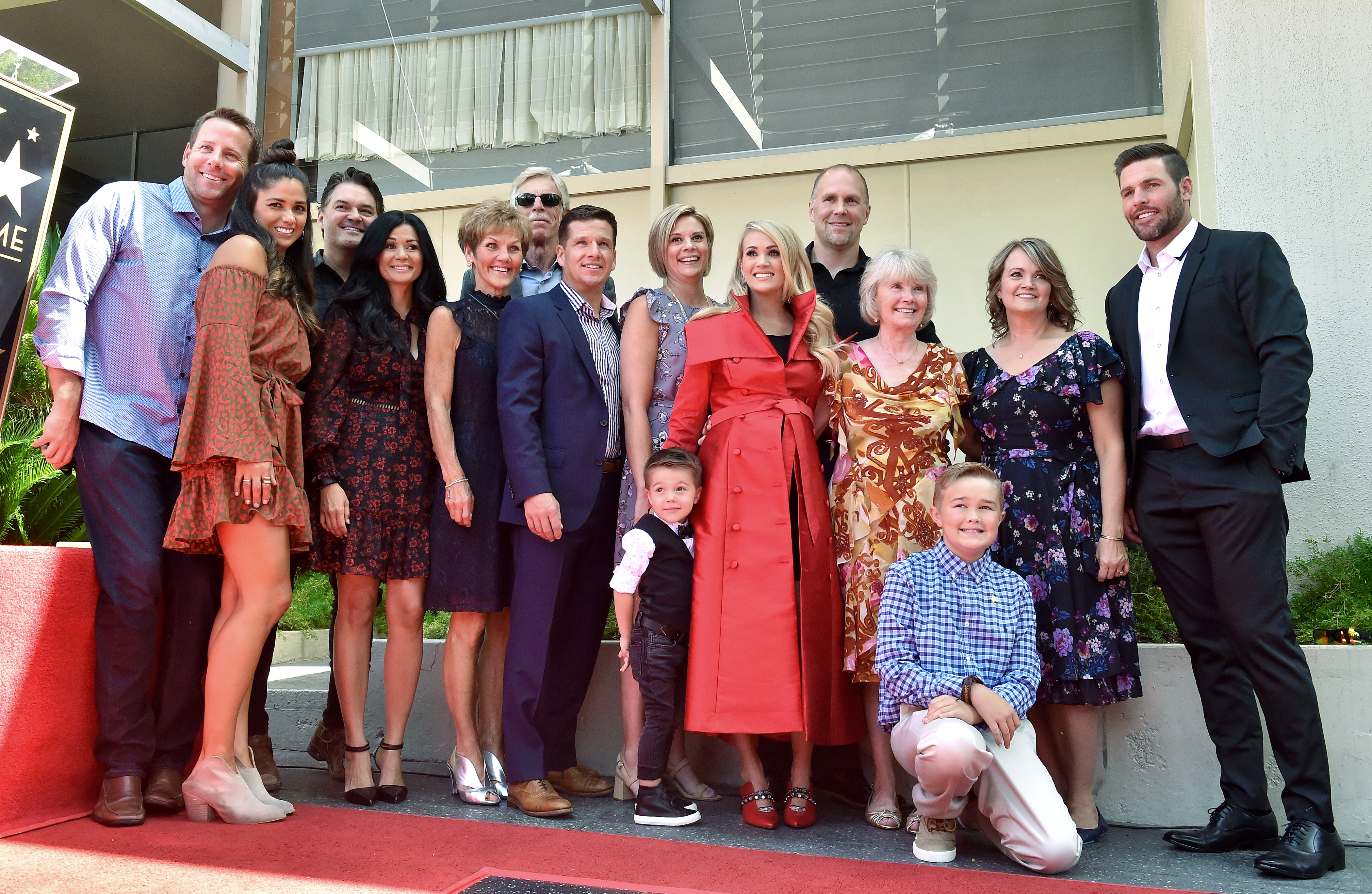 Carrie Underwood, Mike Fisher and their family at Carrie Underwood's Hollywood Walk of Fame star ceremony in Hollywood, California on September 20, 2018 | Source: Getty Images