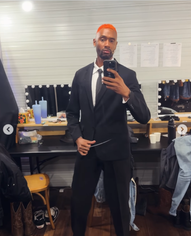 Brian McKnight Jr, takes a selfie in a black suit, from a post dated November 6, 2025. | Source: Instagram/brianmcknightjr