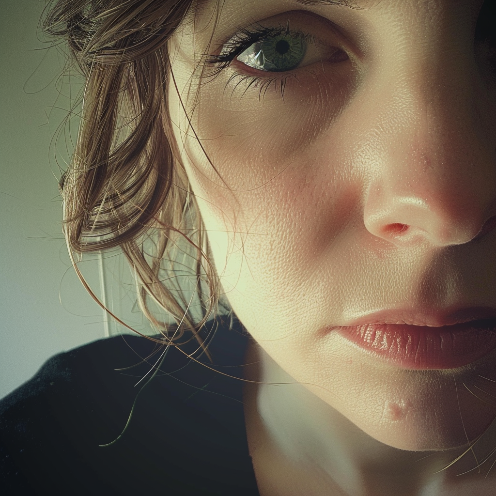 A close-up of a sad woman | Source: Midjourney