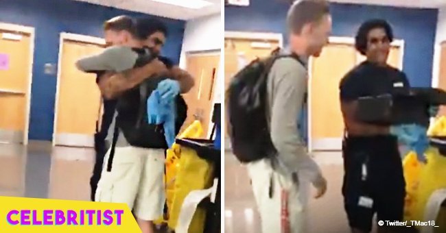 Viral video shows student surprising school janitor who couldn't afford his dream sneakers