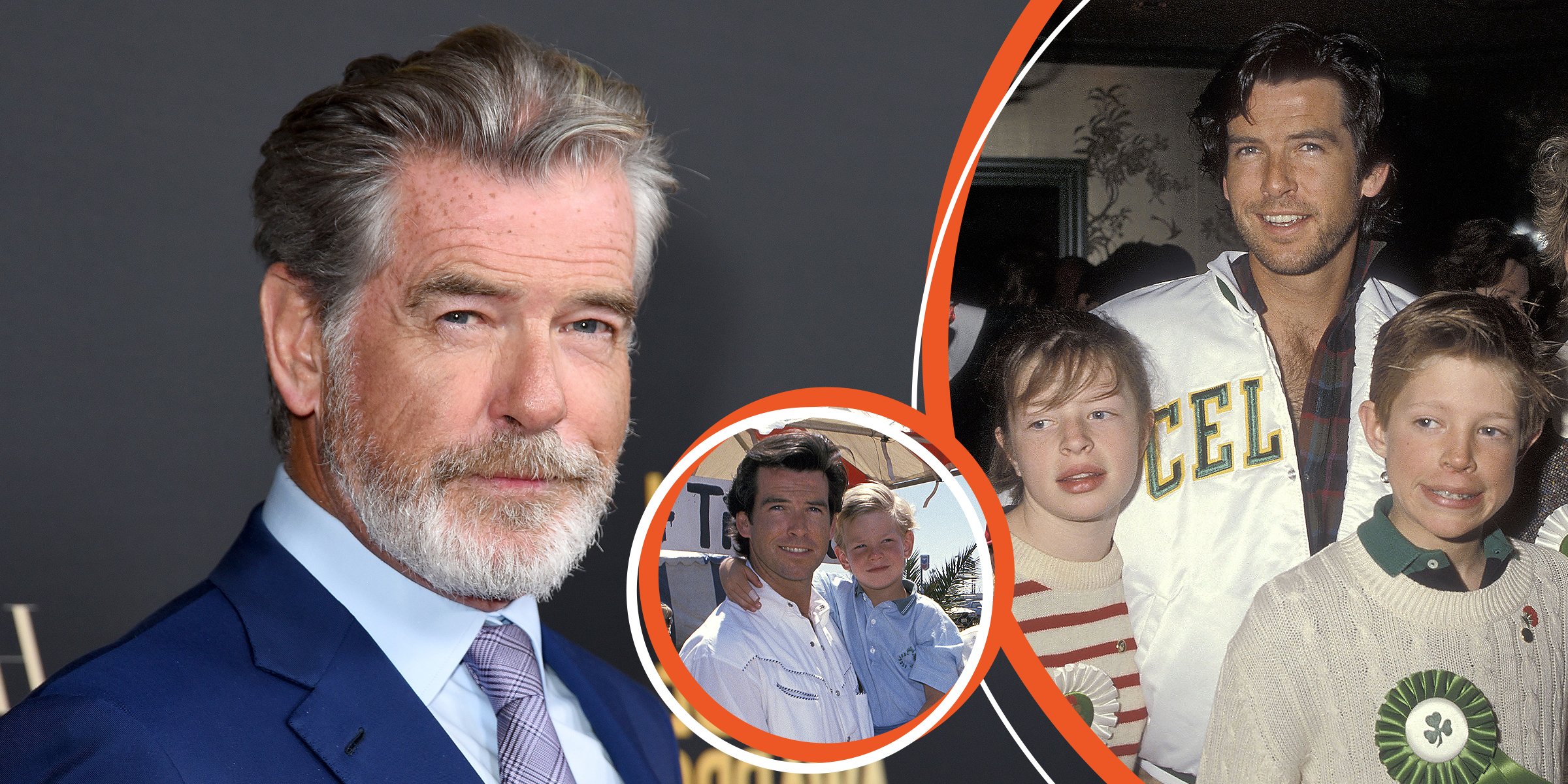 Pierce Brosnan | Brosnan and son Sean | Brosnan with Christopher and Charlotte | Source: Getty Images