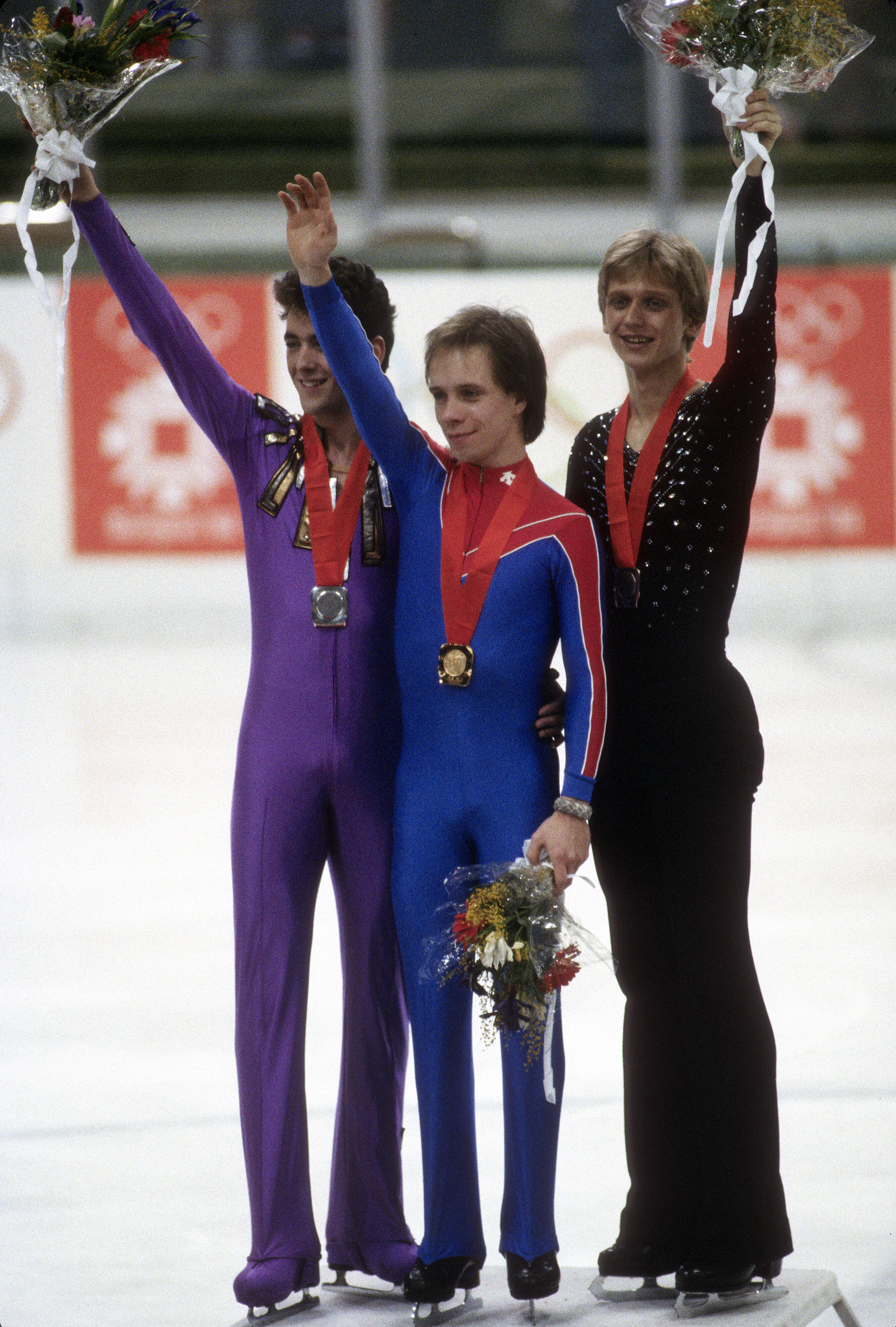Scott Hamilton during the figure skating competition in the XIV Olympic Winter Games, circa 1984 | Source: Getty Images