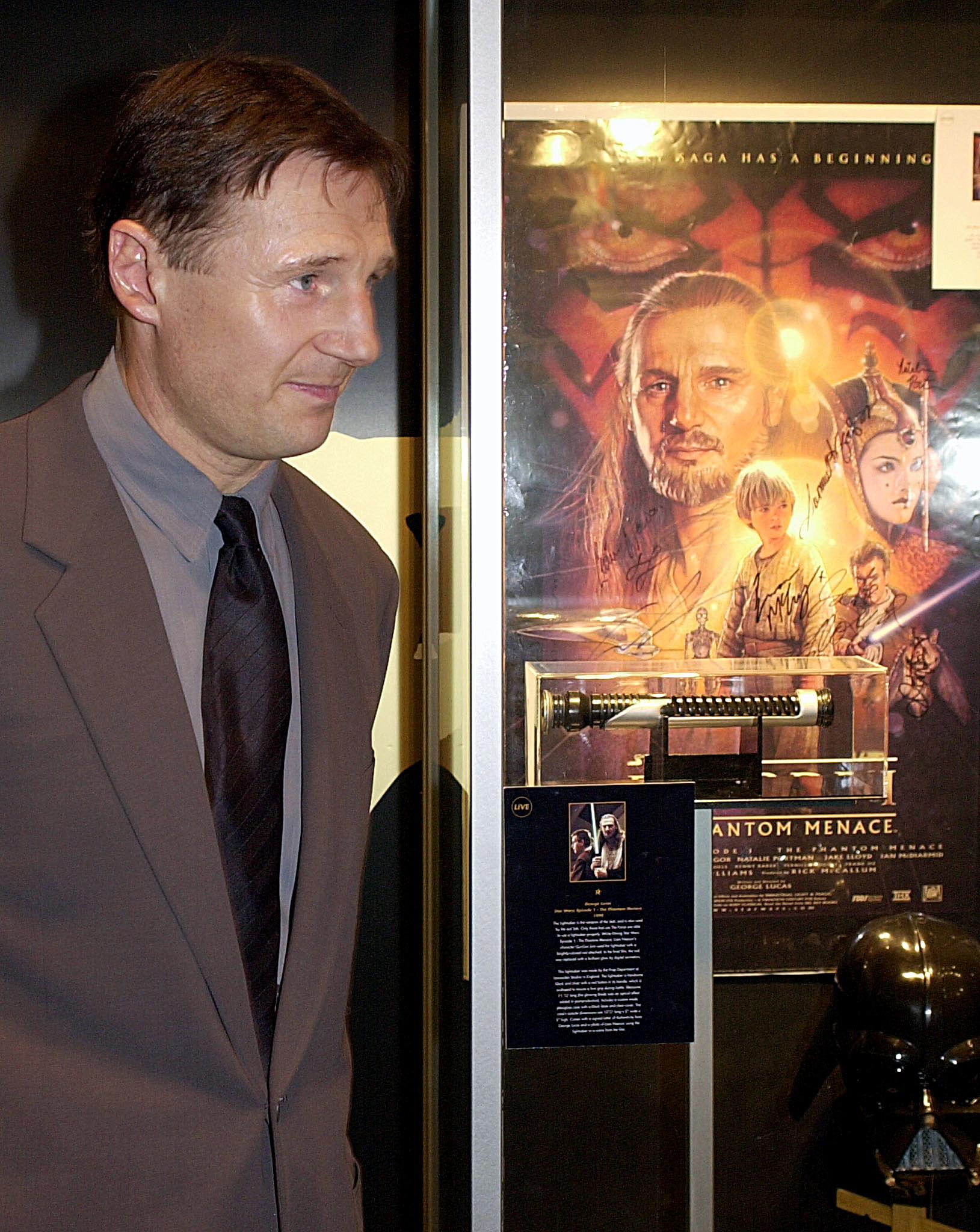 Liam Neeson at the "Movie Action for Children" auction at Sotheby's on March 6, 2001 in New York. | Source: Getty Images