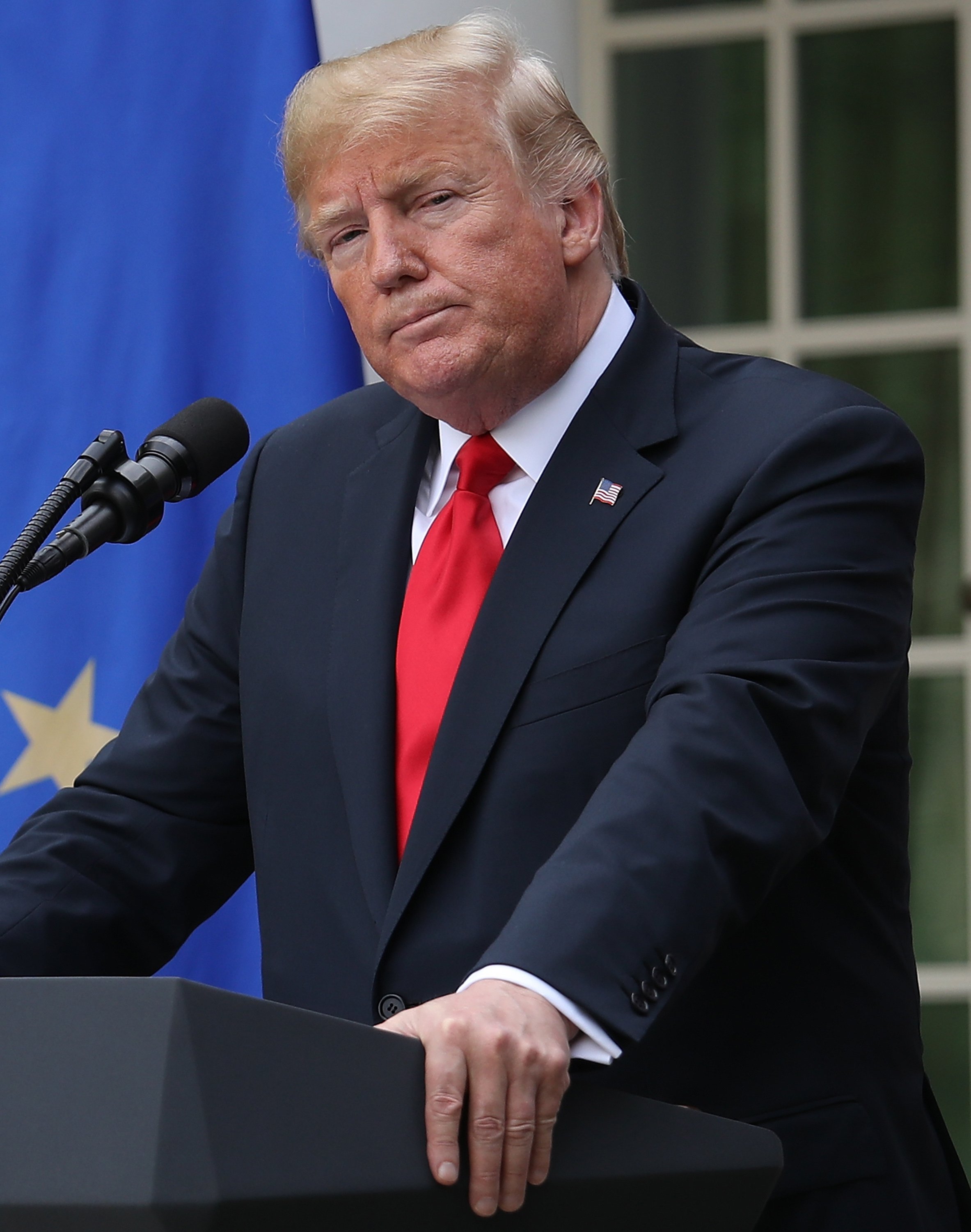 President Donald Trump in the Rose Garden of the White House on July 25, 2018. | Photo: Getty Images