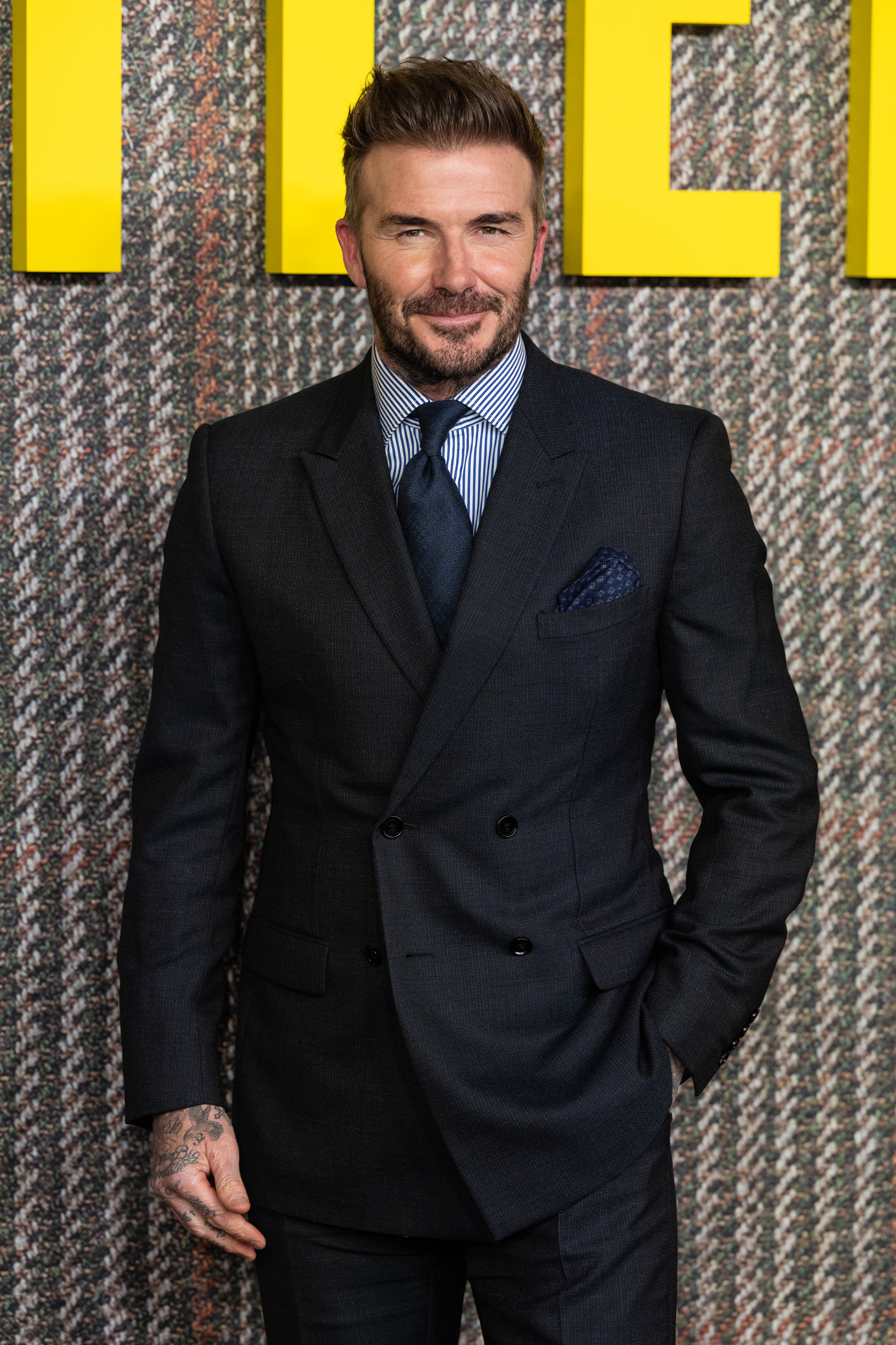 David Beckham at the premiere of "The Gentlemen" on March 5, 2024, in London, England. | Source: Getty Images