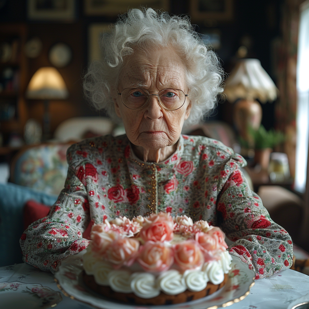 Angry Karen with a cake | Source: Midjourney