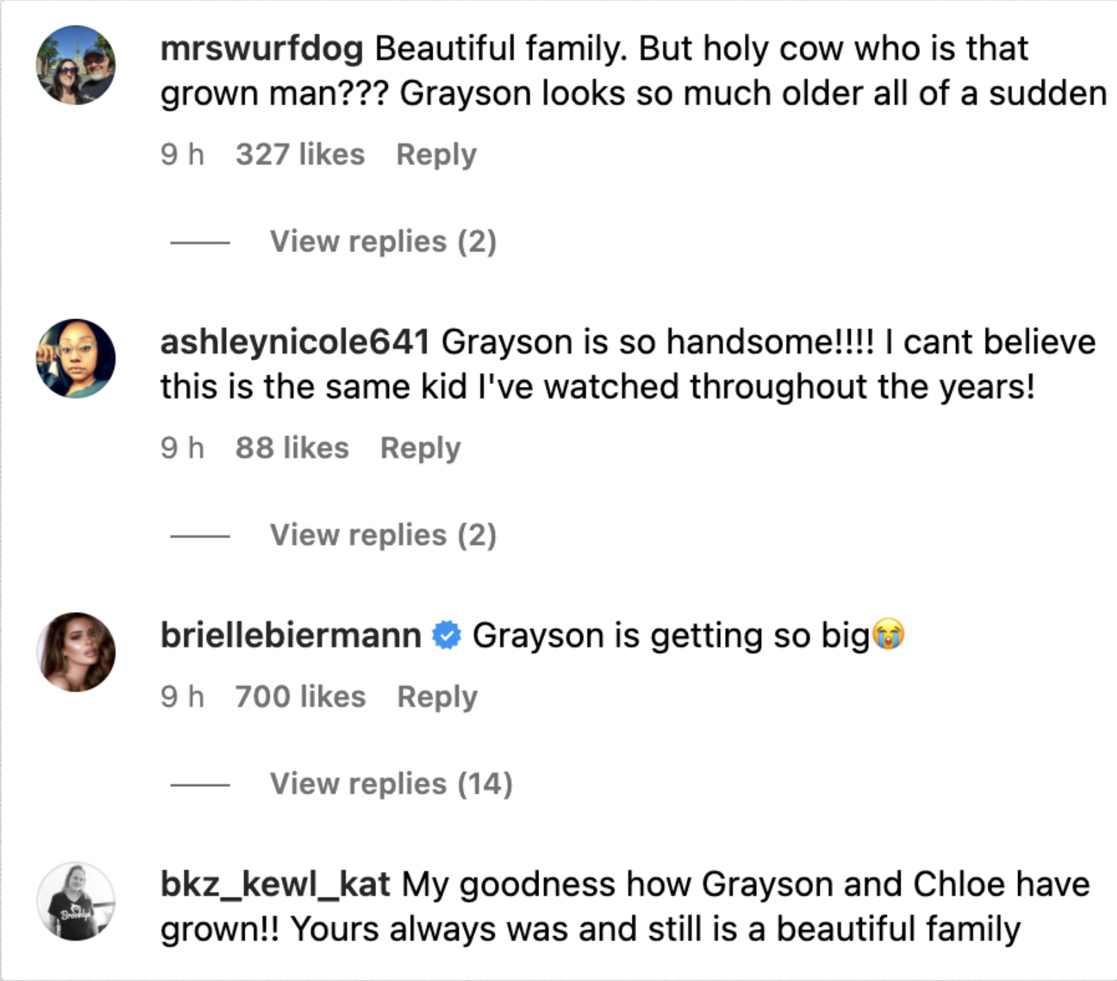 Screenshot of comments on Chase Chrisley's Instagram post. | Source: Instagram/ChaseChrisley