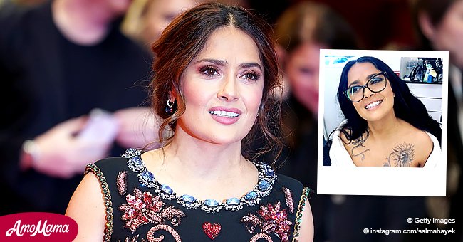 Salma Hayek rocks tattoos and a vinyl jumpsuit while filming The Hitmans  Bodyguard 2