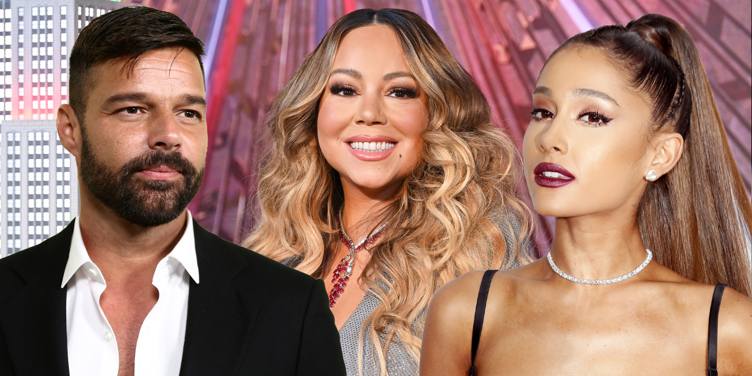 Ricky Martin | Mariah Carey | Ariana Grande | Source: Getty Images
