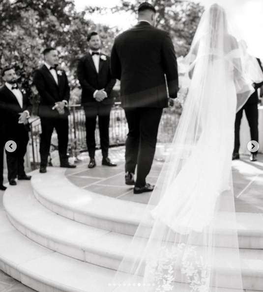 Jon Runyan Jr. and Victoria Schultz with the groomsmen, posted on August 7, 2024 | Source: Instagram/antpagephoto, classiceventsbylauren and alenkafilms